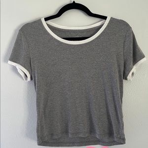 Gray Ringer Baby Tee